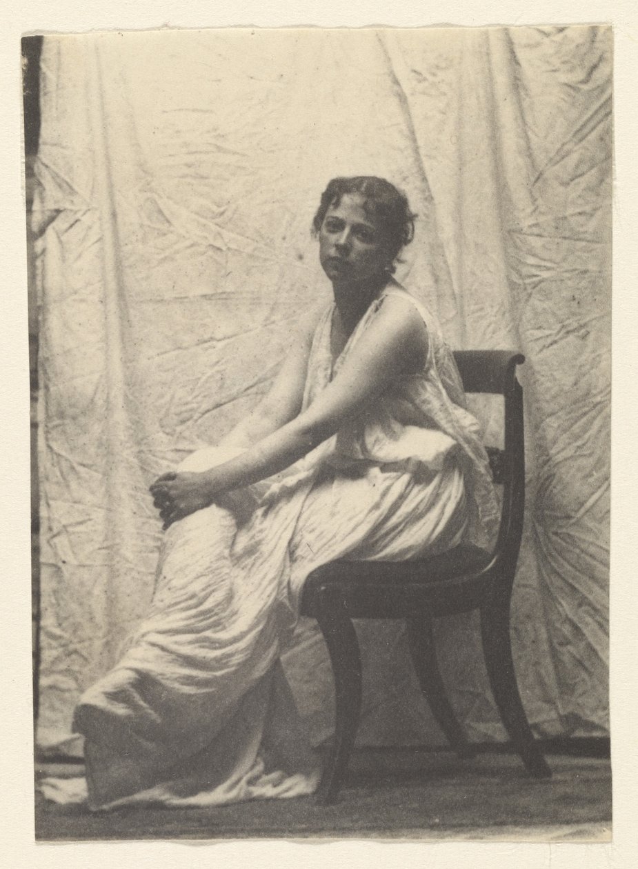 [Weda Cook con traje clásico en el «Estudio de Chestnut Street» de Eakins] de Thomas Eakins