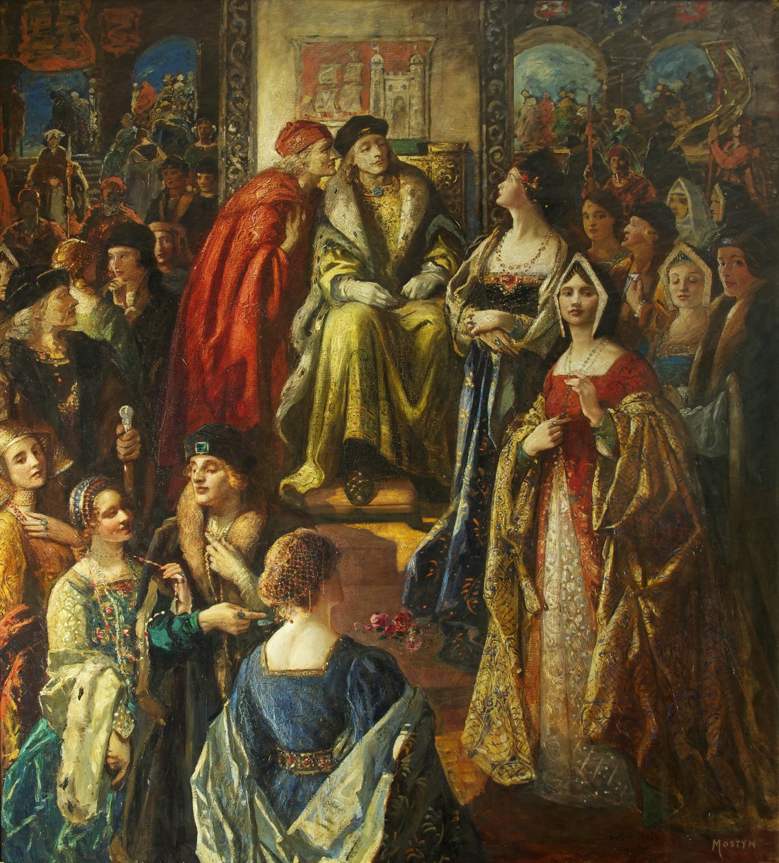 El rey Enrique VII multando a los ciudadanos de Bristol porque sus esposas estaban tan bien vestidas de Thomas Edwin Mostyn