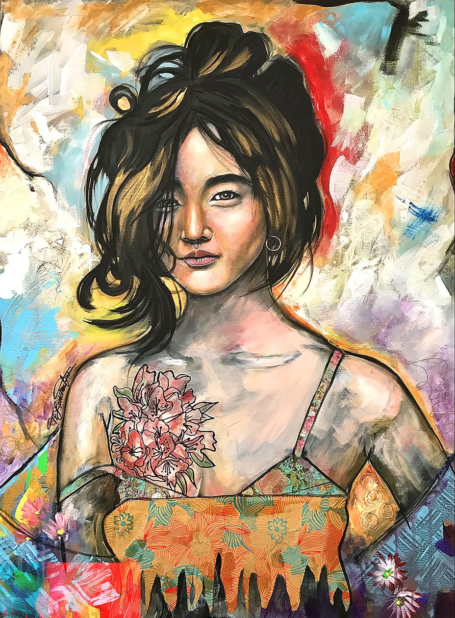 La persuasión, 2021 (técnica mixta sobre lienzo) de Thomas Elias Lockhart