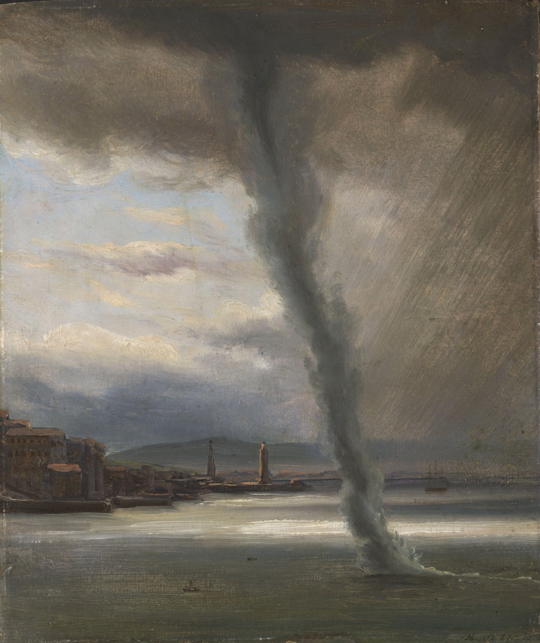 Una tromba de agua en la bahía de Nápoles de Thomas Fearnley