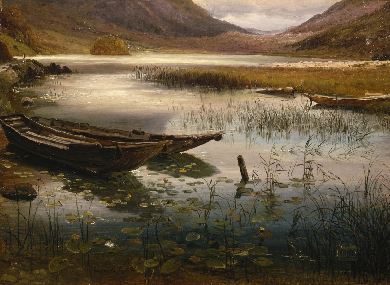 Barcos y nenúfares de Thomas Fearnley