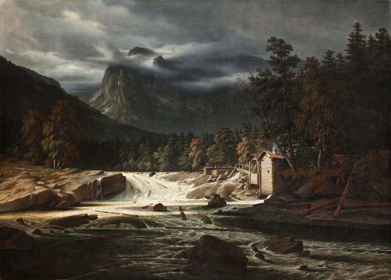 Paisaje noruego, Marumfoss de Thomas Fearnley
