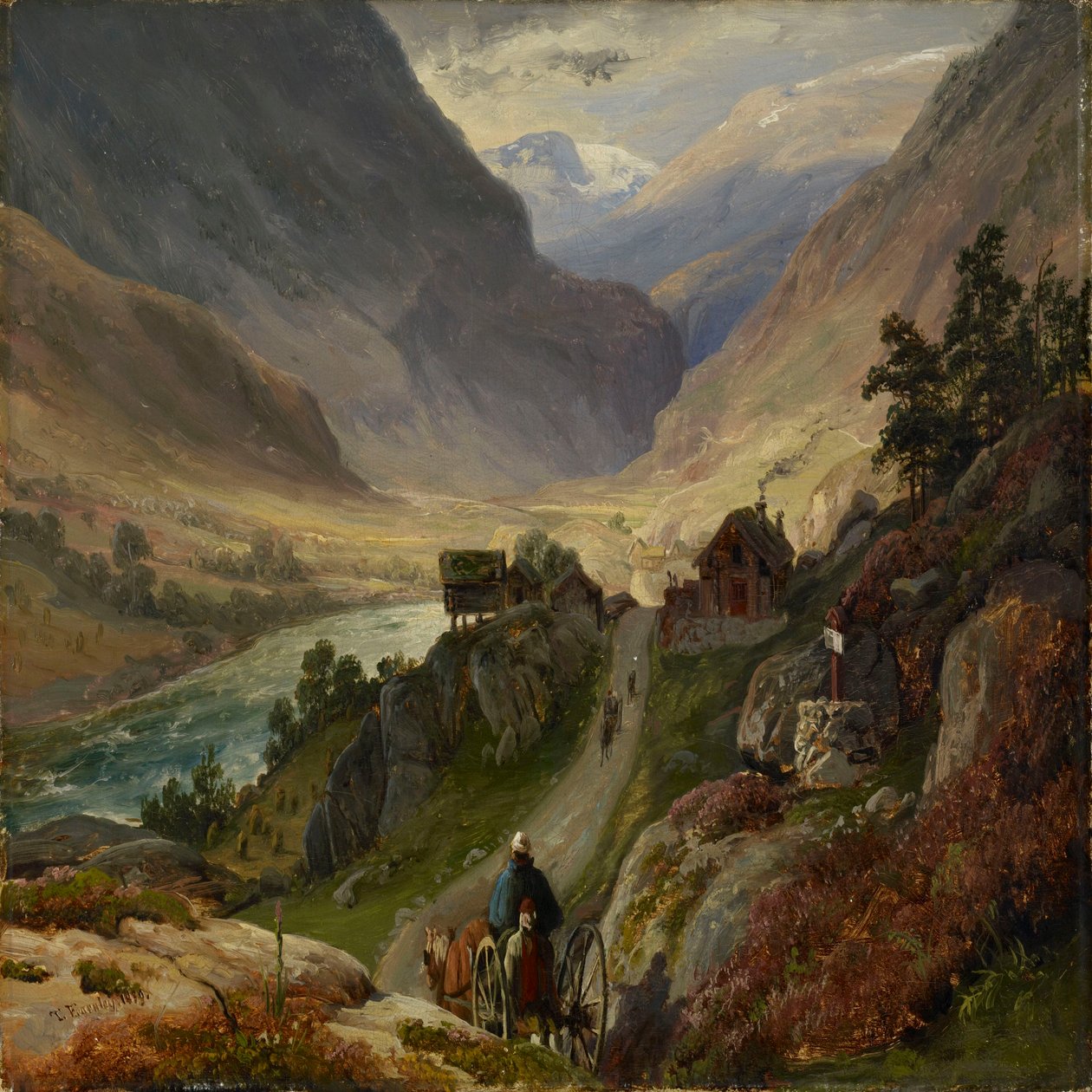Carreteras empinadas en Lærdal de Thomas Fearnley