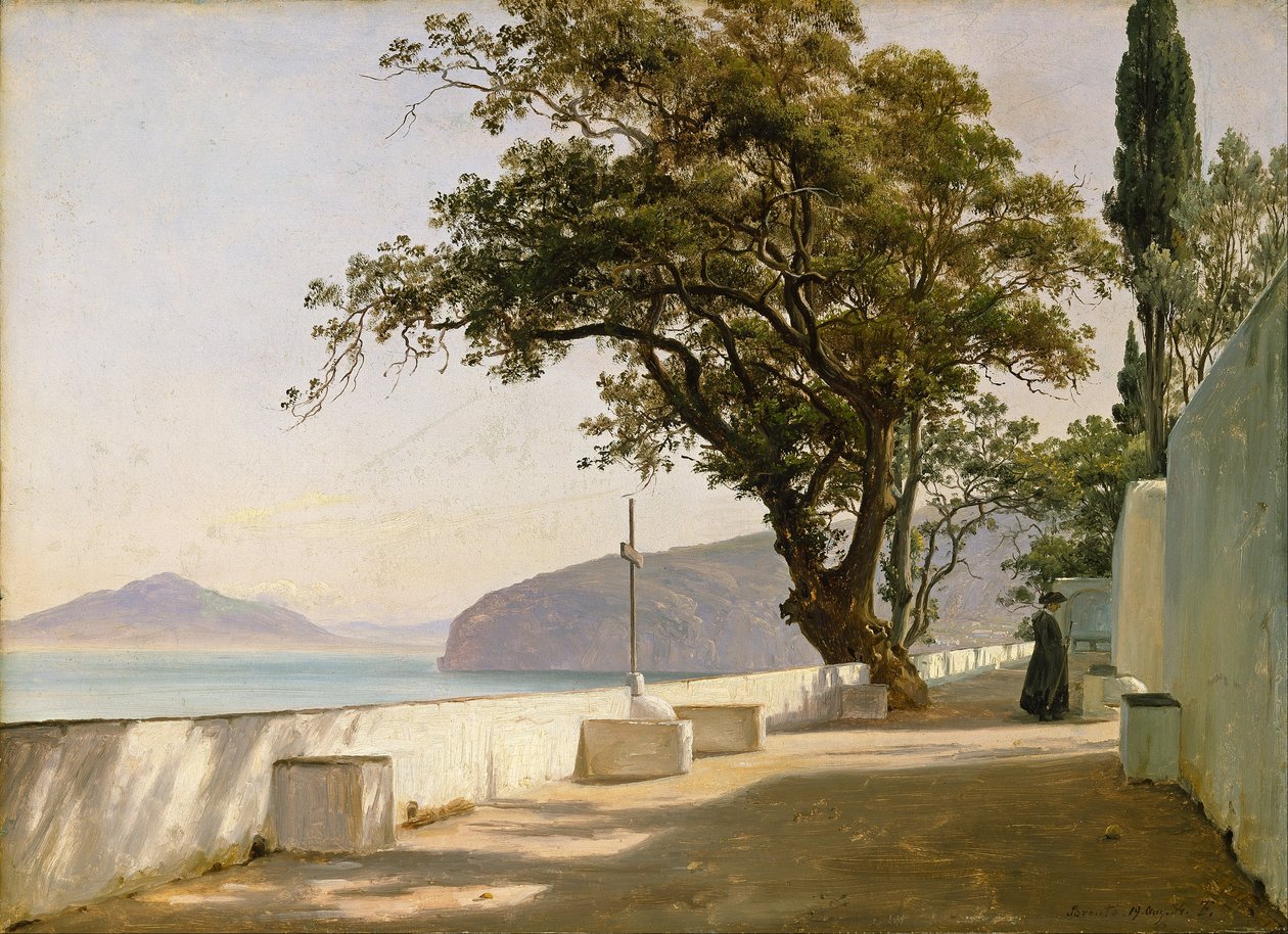 Terraza con roble, Sorrento de Thomas Fearnley