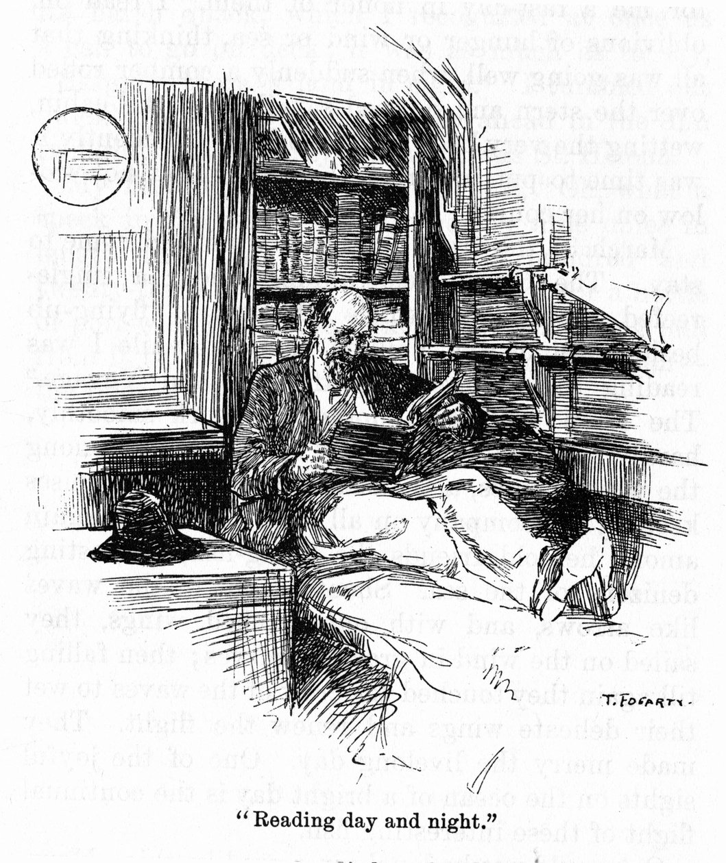 Retrato del Capitán Joshua Slocum (1844-1909) quien emprendió la primera vuelta al mundo en velero en 1895. Dibujo de Thomas Fogarty (1873-1938) siglo XX de Thomas Fogarty