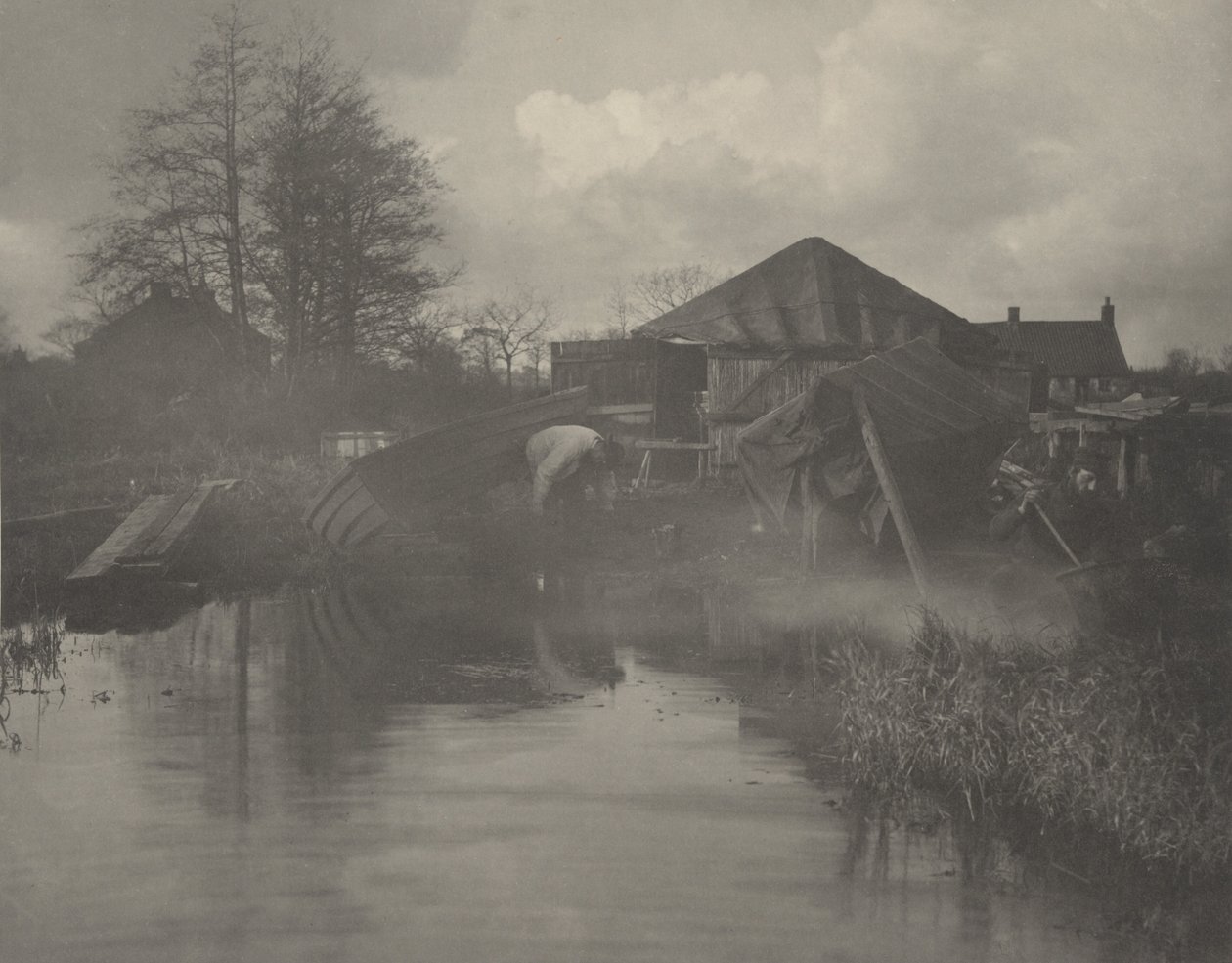 Un astillero de Norfolk, 1886 (foto) de Thomas Frederick Goodall