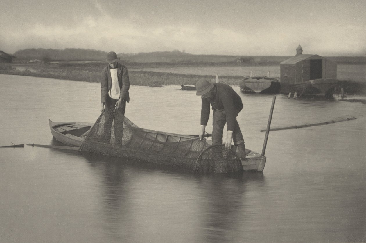 Tomando la anguila-Net,1886 (foto) de Thomas Frederick Goodall