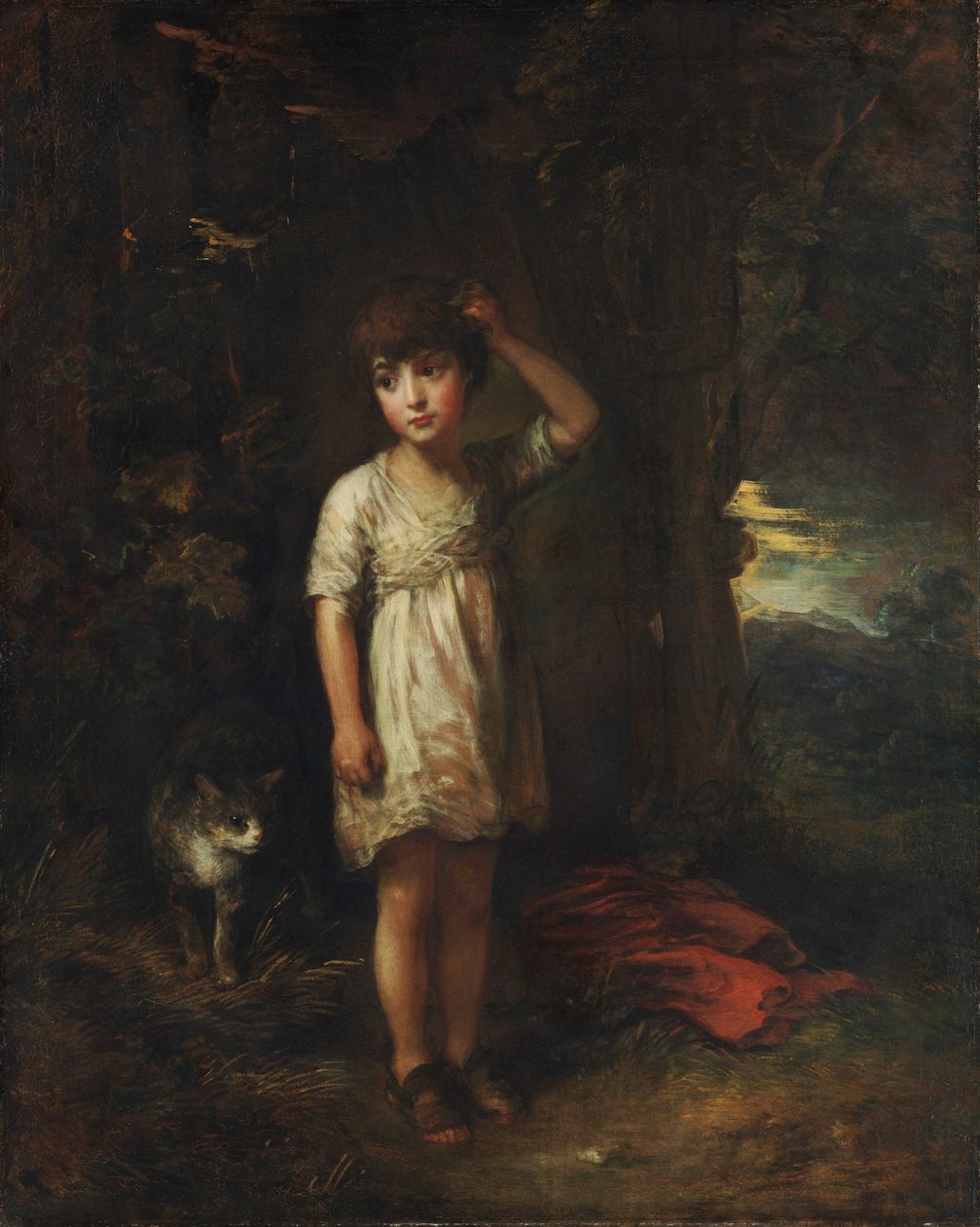 Un niño con un gato, mañana de Thomas Gainsborough