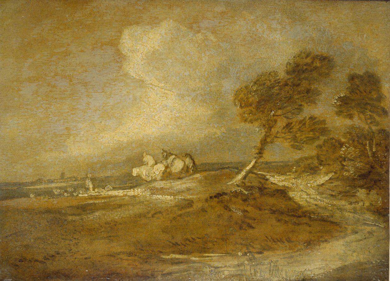 Un paisaje con jinetes de Thomas Gainsborough