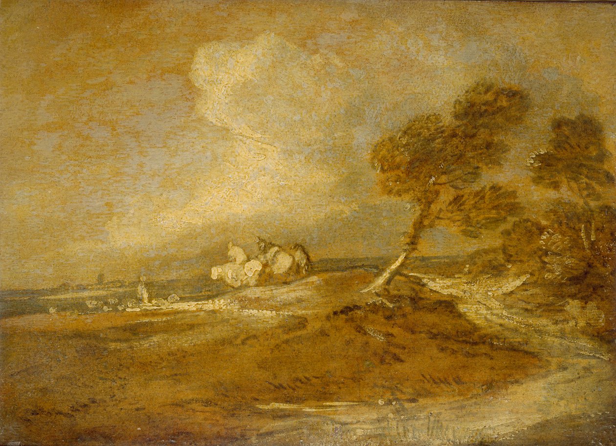 Un paisaje con jinetes de Thomas Gainsborough