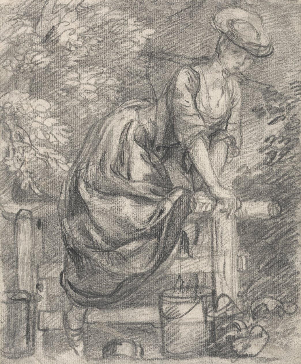 Una lechera trepando por un montante de Thomas Gainsborough