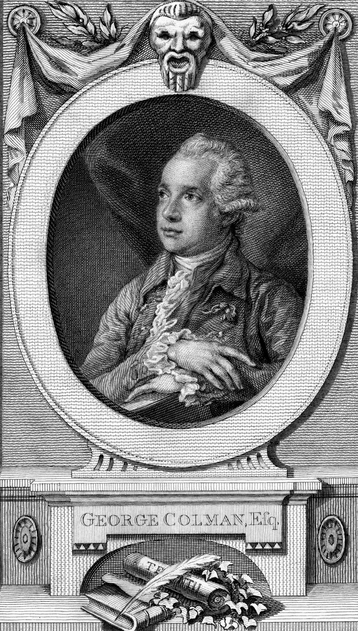 George Colman el Viejo, grabado por John Hall de Thomas Gainsborough