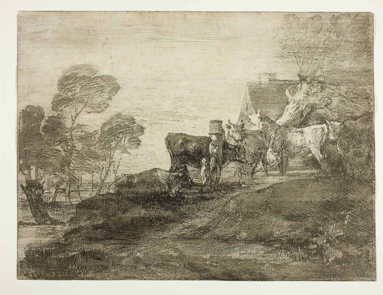 Paisaje con Ganado junto a una Cabaña de Thomas Gainsborough