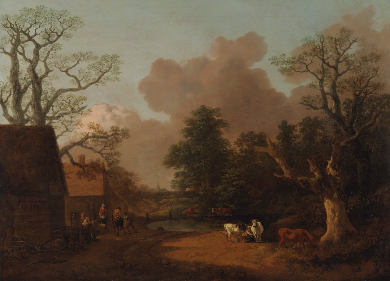 Paisaje con Lechera, entre 1754 y 1756 de Thomas Gainsborough