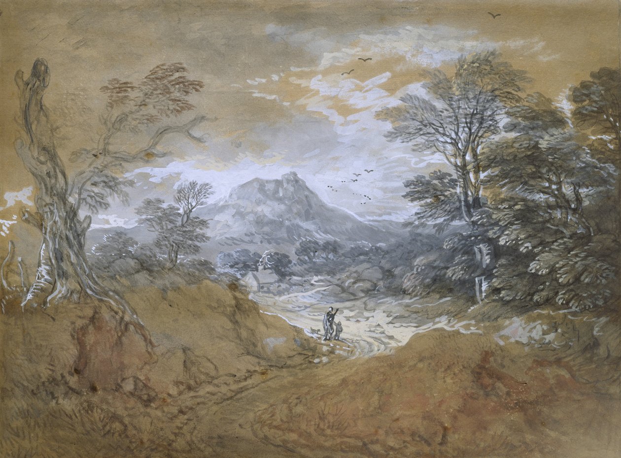 Paisaje con un camino al borde de un bosque, 1760-65 de Thomas Gainsborough