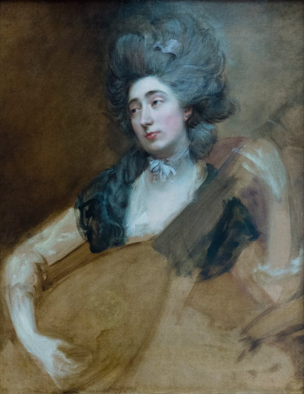 Margaret Gainsborough sosteniendo una tiorba, hacia 1777 (óleo sobre lienzo) de Thomas Gainsborough