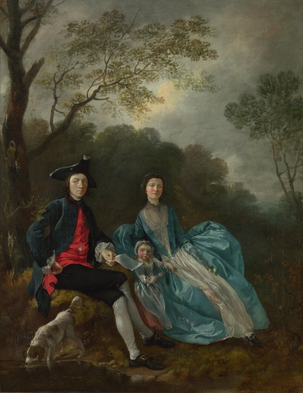 Retrato del artista con su mujer y su hija de Thomas Gainsborough