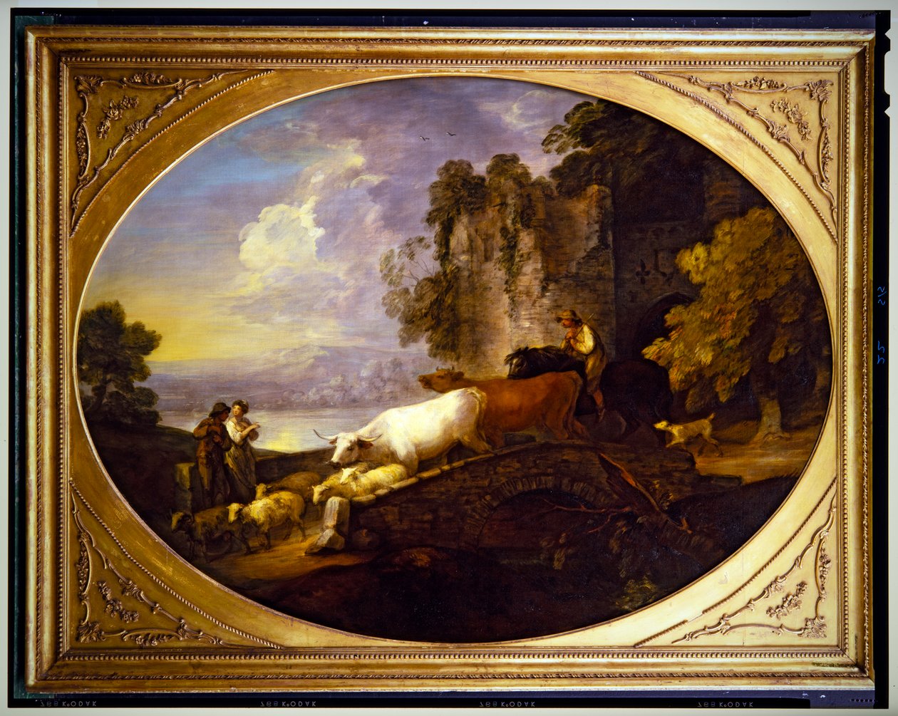 Paisaje fluvial con amantes de lo rústico de Thomas Gainsborough