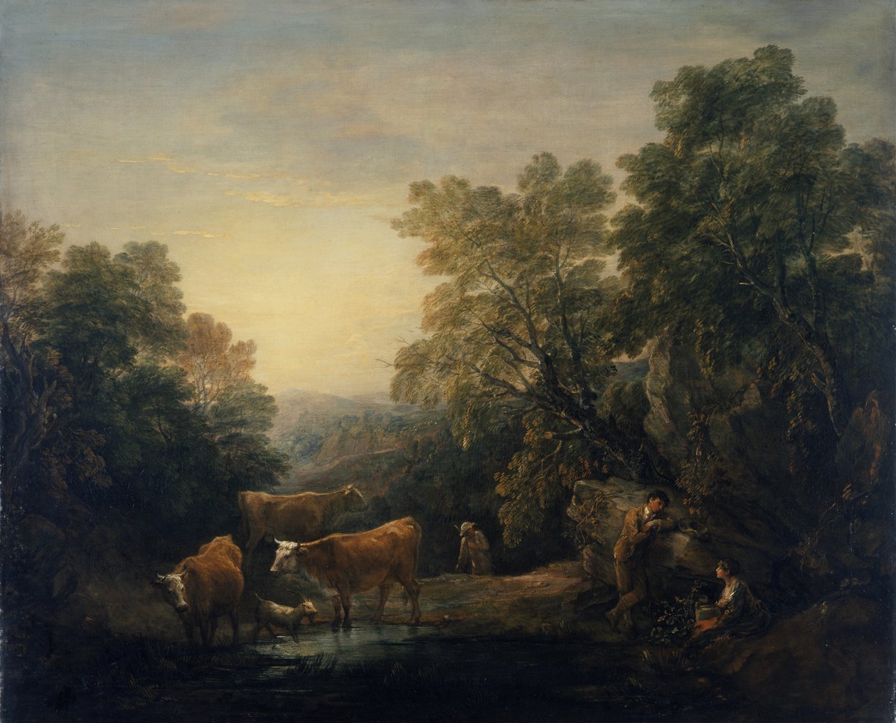 Paisaje rocoso con Agar e Ismael (óleo sobre lienzo) de Thomas Gainsborough