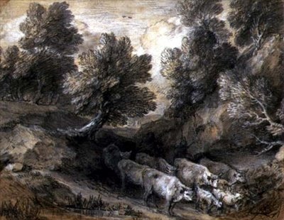 Paisaje boscoso con ganado y cabras, c.1768-72 de Thomas Gainsborough