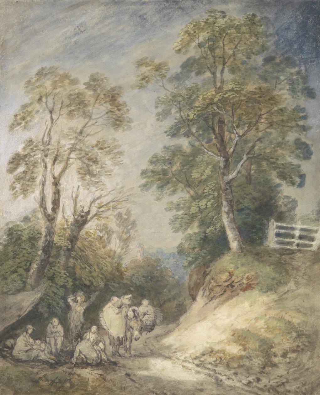 Paisaje boscoso con campamento gitano, c.1760-65 de Thomas Gainsborough