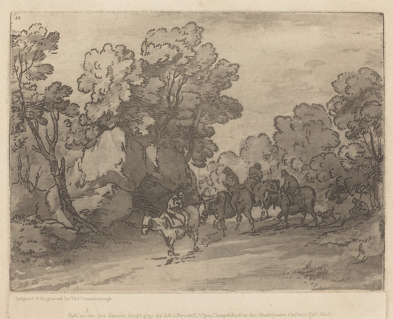 Paisaje boscoso con jinetes de Thomas Gainsborough