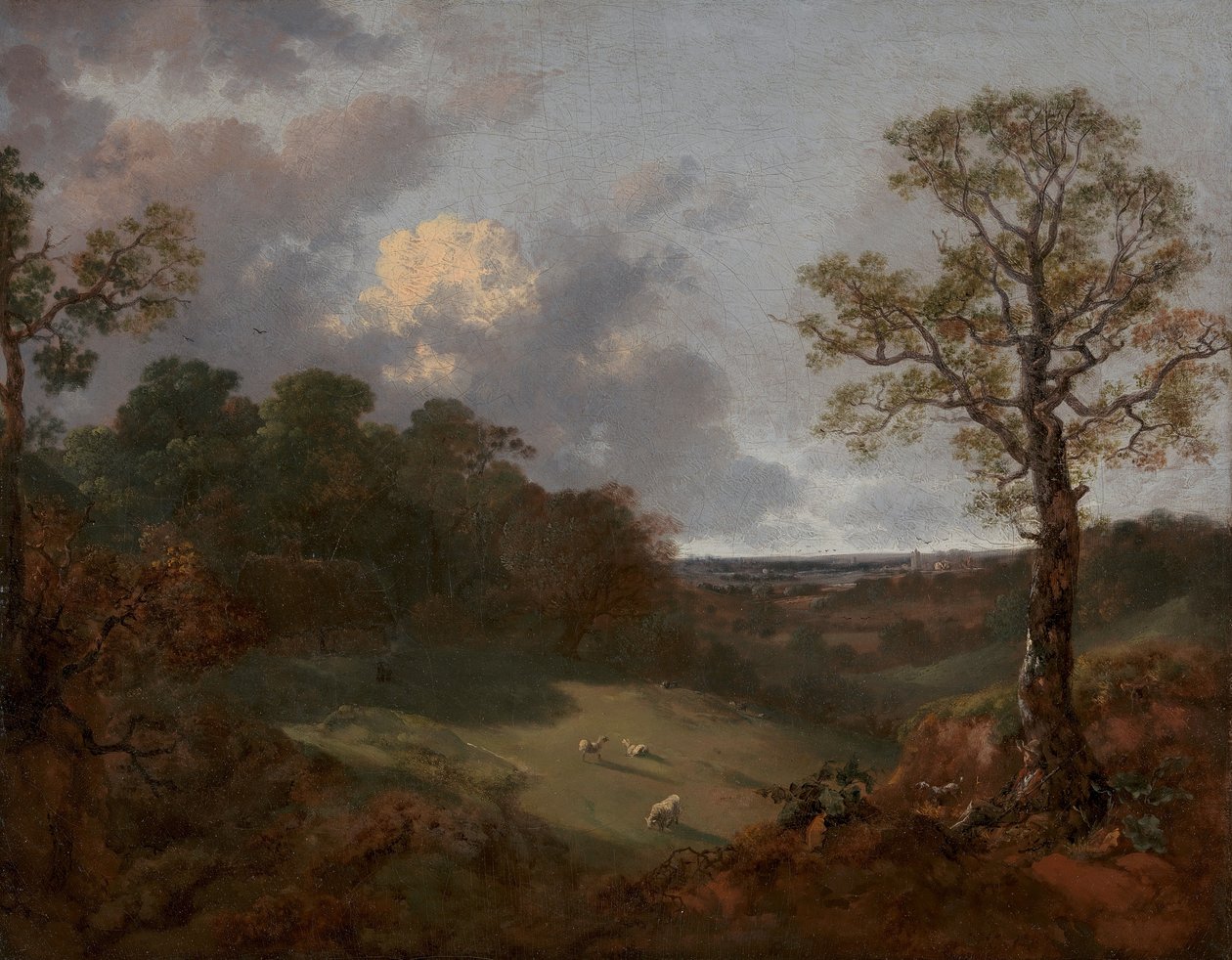 Paisaje boscoso con una cabaña y un pastor de Thomas Gainsborough