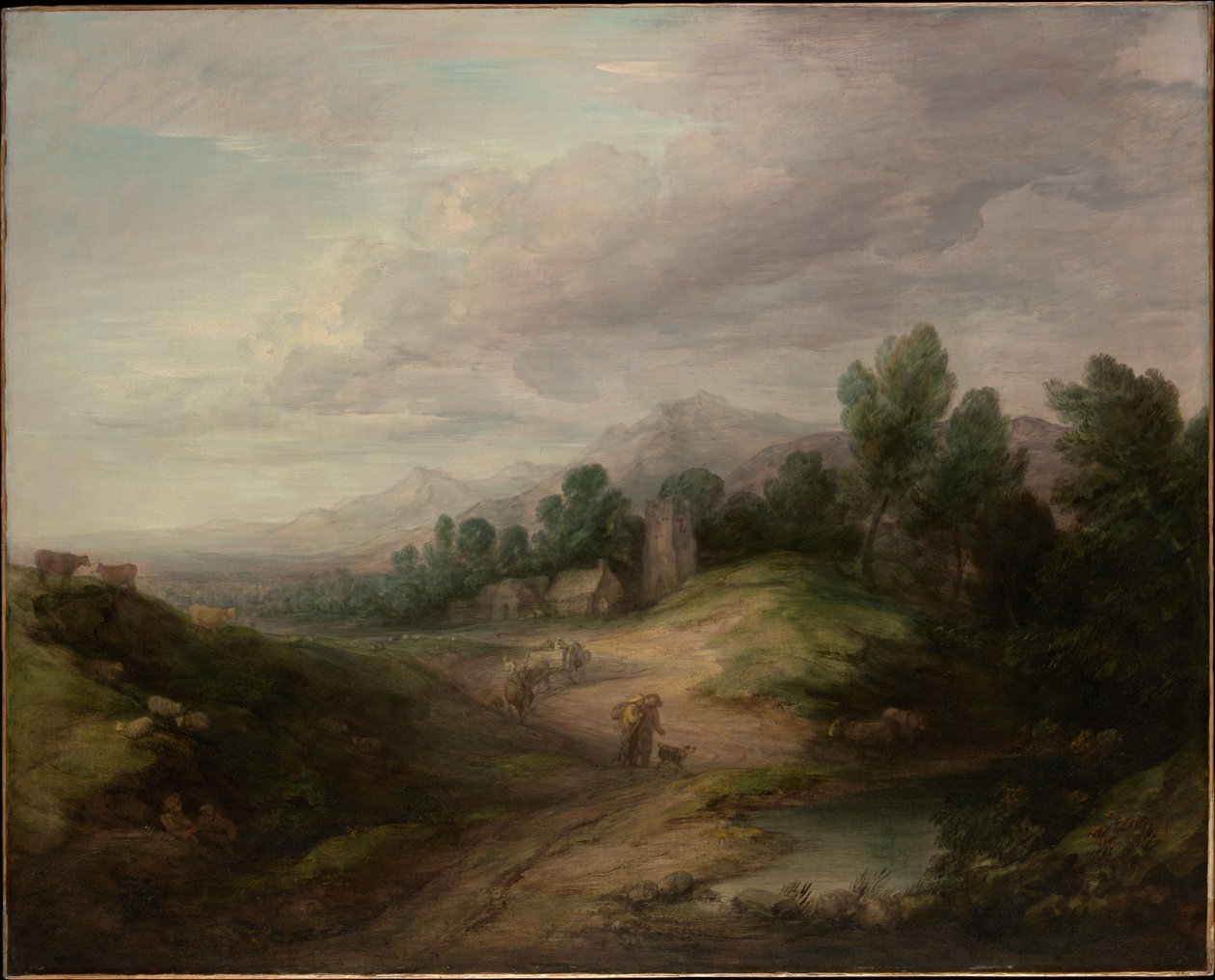 Paisaje montañoso arbolado de Thomas Gainsborough