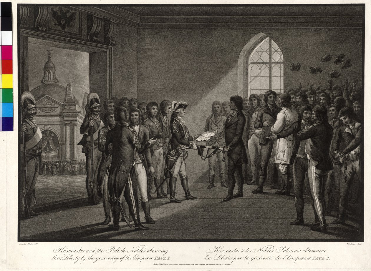 Tadeusz Kosciuszko y los aristócratas polacos piden al zar Pablo I que les devuelva la libertad de Thomas Gaugain