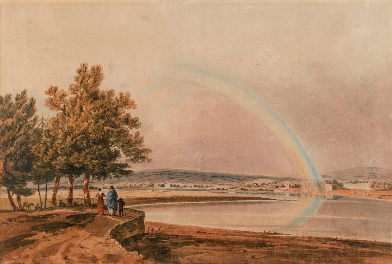 Un arcoíris sobre el río Exe, en Devon de Thomas Girtin