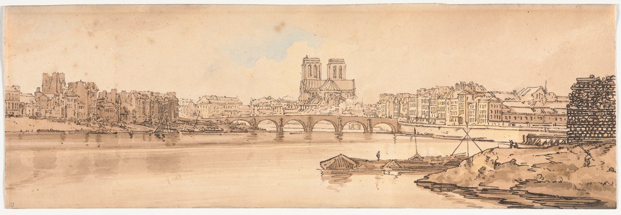 Una selección de veinte de las vistas más pintorescas de París, 1802 de Thomas Girtin