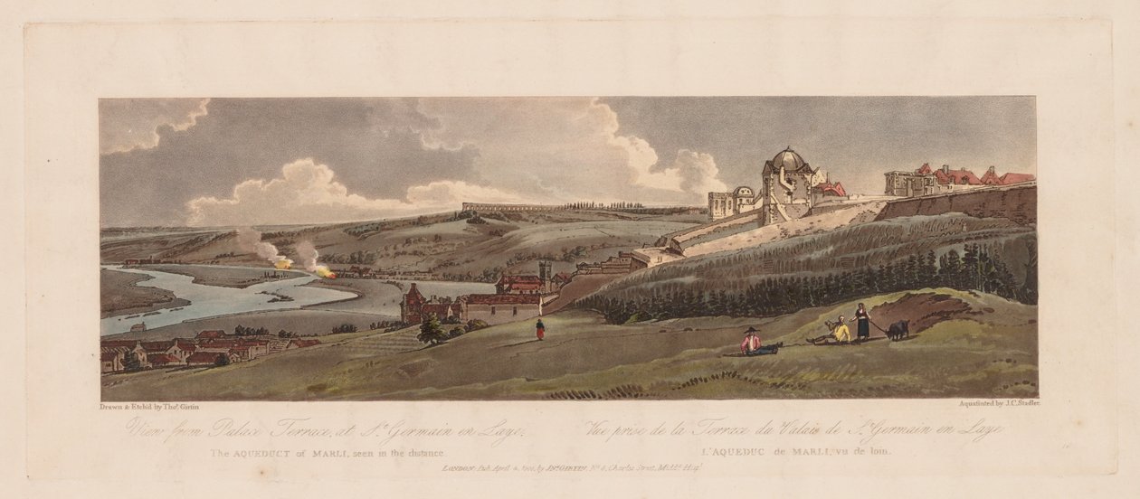 Una Selección de Veinte de las Vistas Más Pintorescas de París: Vista desde la Terraza del Palacio, 1803 de Thomas Girtin