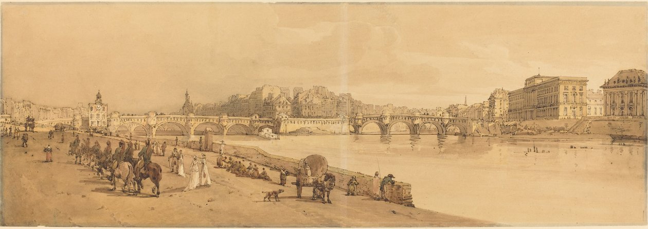 Vista del Pont Neuf, la Casa de la Moneda, etc.: pl.8 de Thomas Girtin