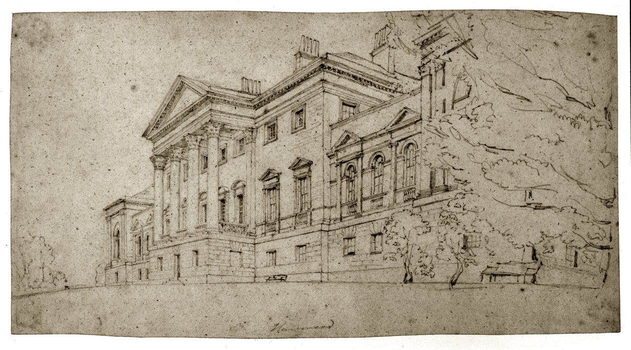 Harewood House, Yorkshire, c.1798 de Thomas Girtin