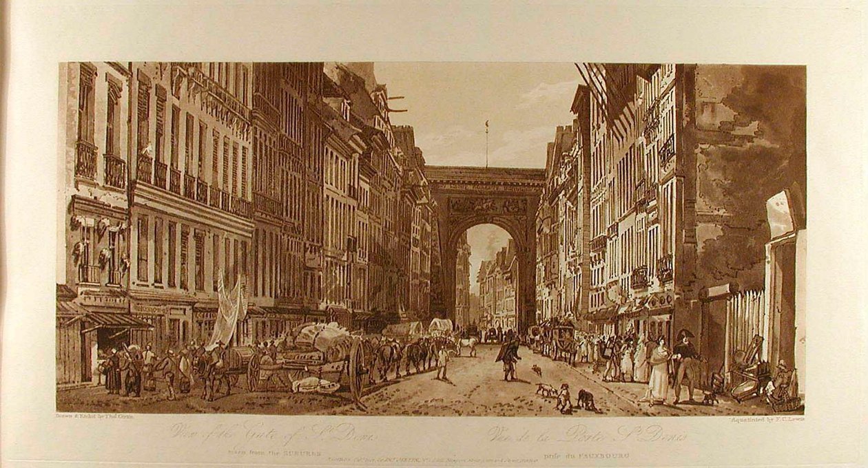 Vista de la puerta de Saint-Denis desde los suburbios de Thomas Girtin