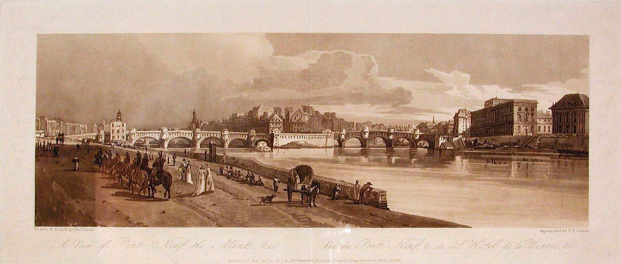 Vista del Pont Neuf, la Casa de la Moneda, etc. de Thomas Girtin