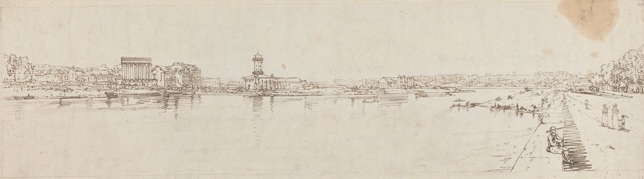 Vista del pueblo de Chaillot desde el Puente de la Concordia de Thomas Girtin