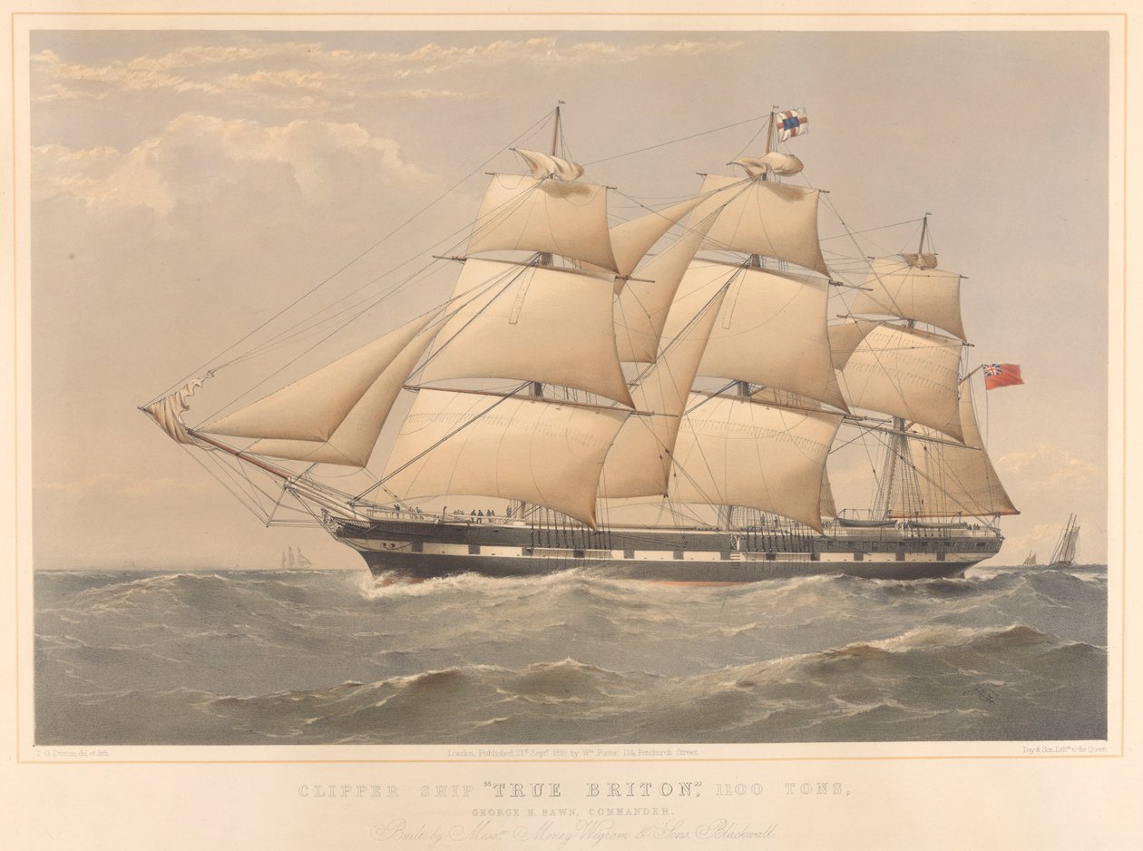 Buque Clipper True Briton 1100 Toneladas, de Thomas Goldsworth Dutton