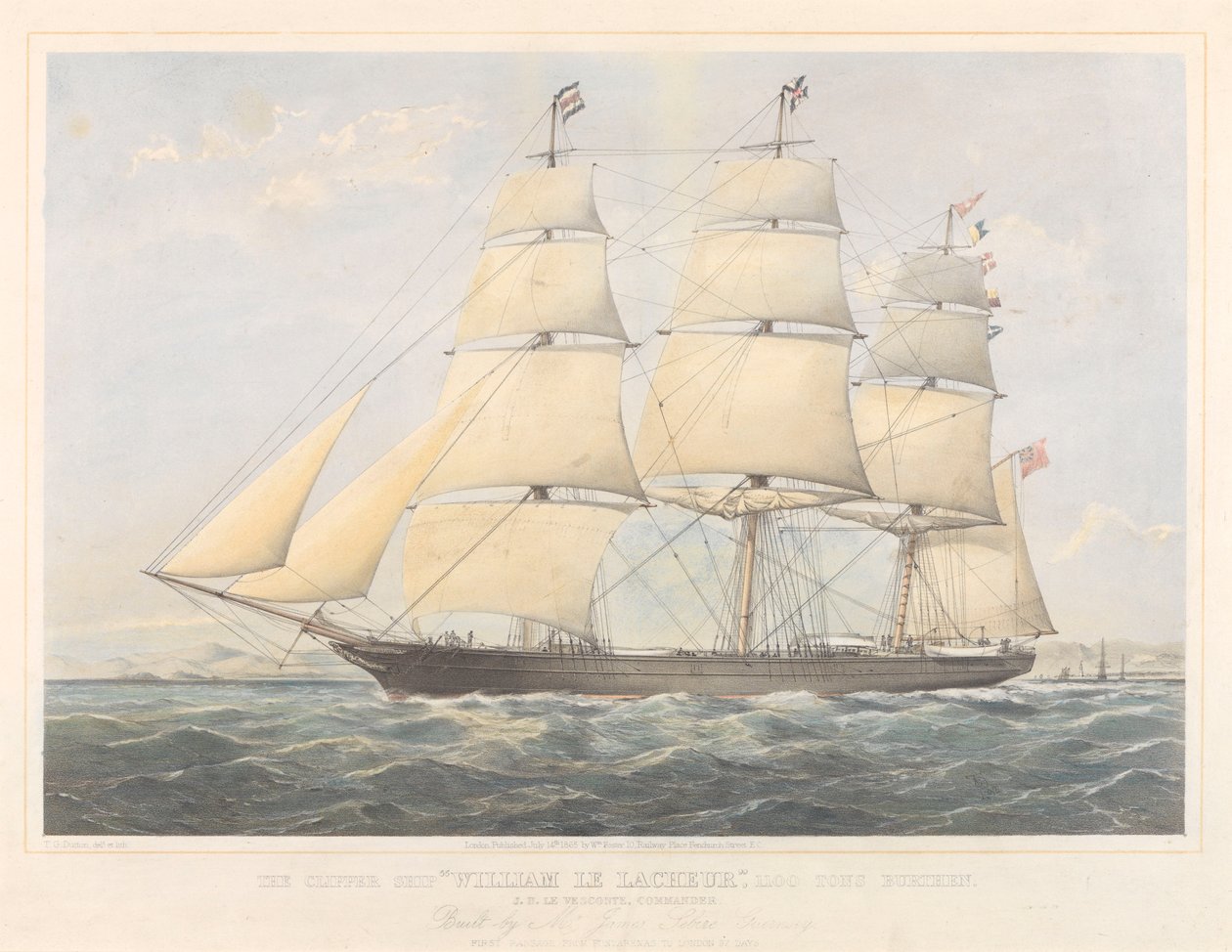 Barco clíper "William Le Lacheur de Thomas Goldsworth Dutton