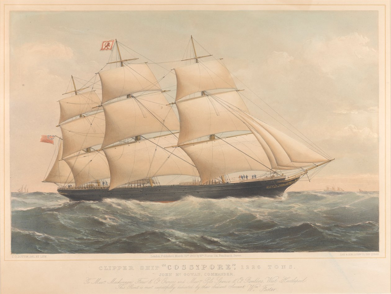Clipper Cossipore 1226 Toneladas de Thomas Goldsworth Dutton