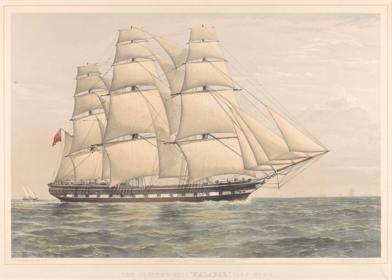 El Clipper Malabar 1350 Toneladas de Thomas Goldsworth Dutton