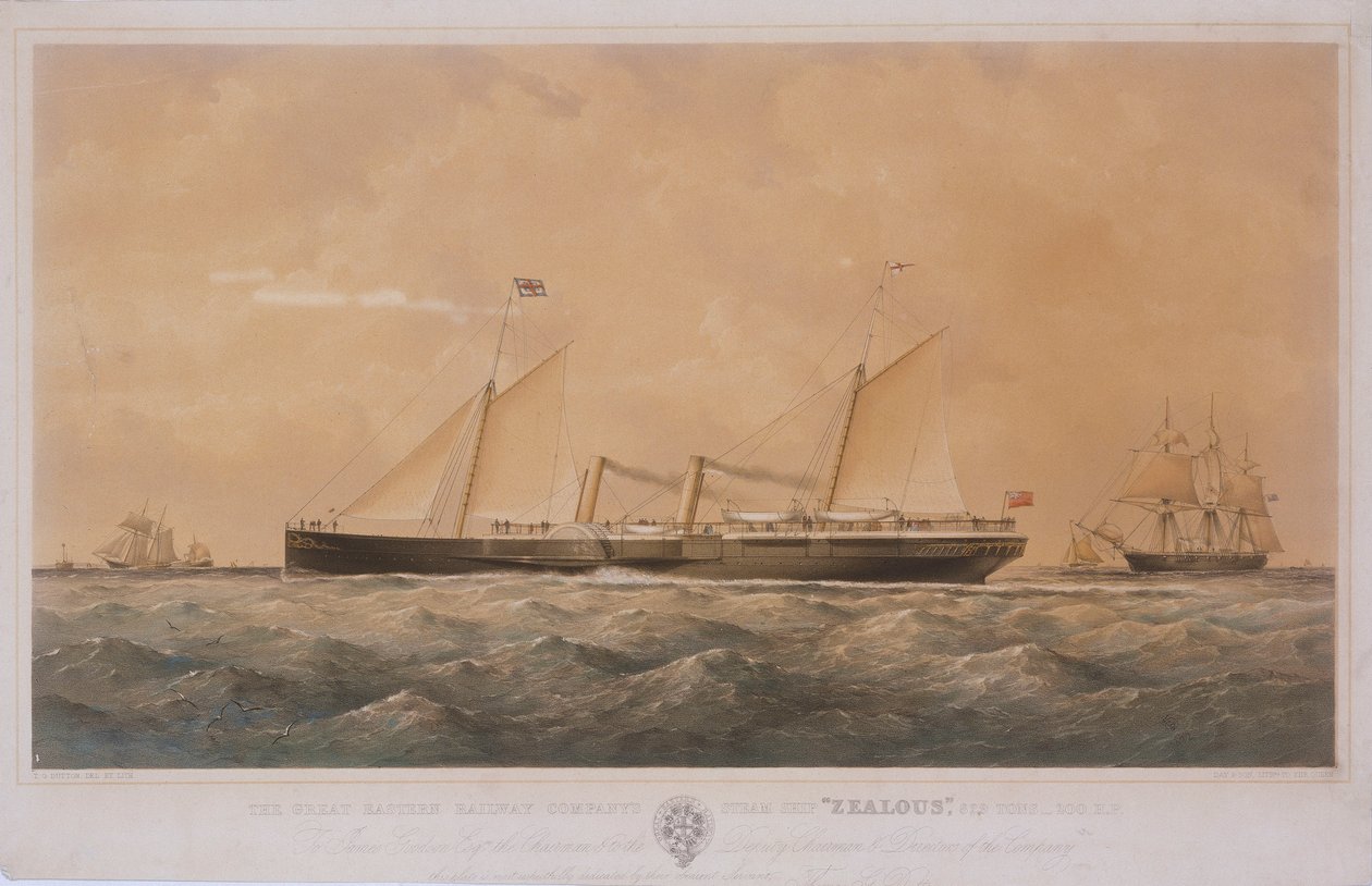 El buque de vapor "Zealous" de la Great Eastern Railway Company de Thomas Goldsworth Dutton