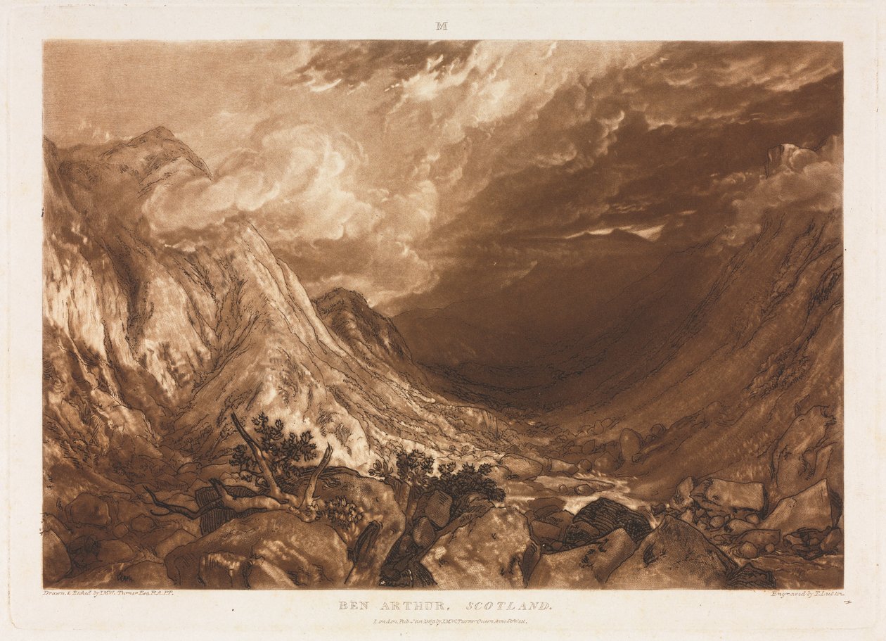 Liber Studorium: Ben Arthur, Escocia, c. 1818 de Thomas Guff Lupton