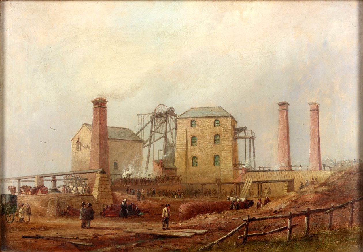 Hartley Colliery después del desastre, 1869 de Thomas H. Hair