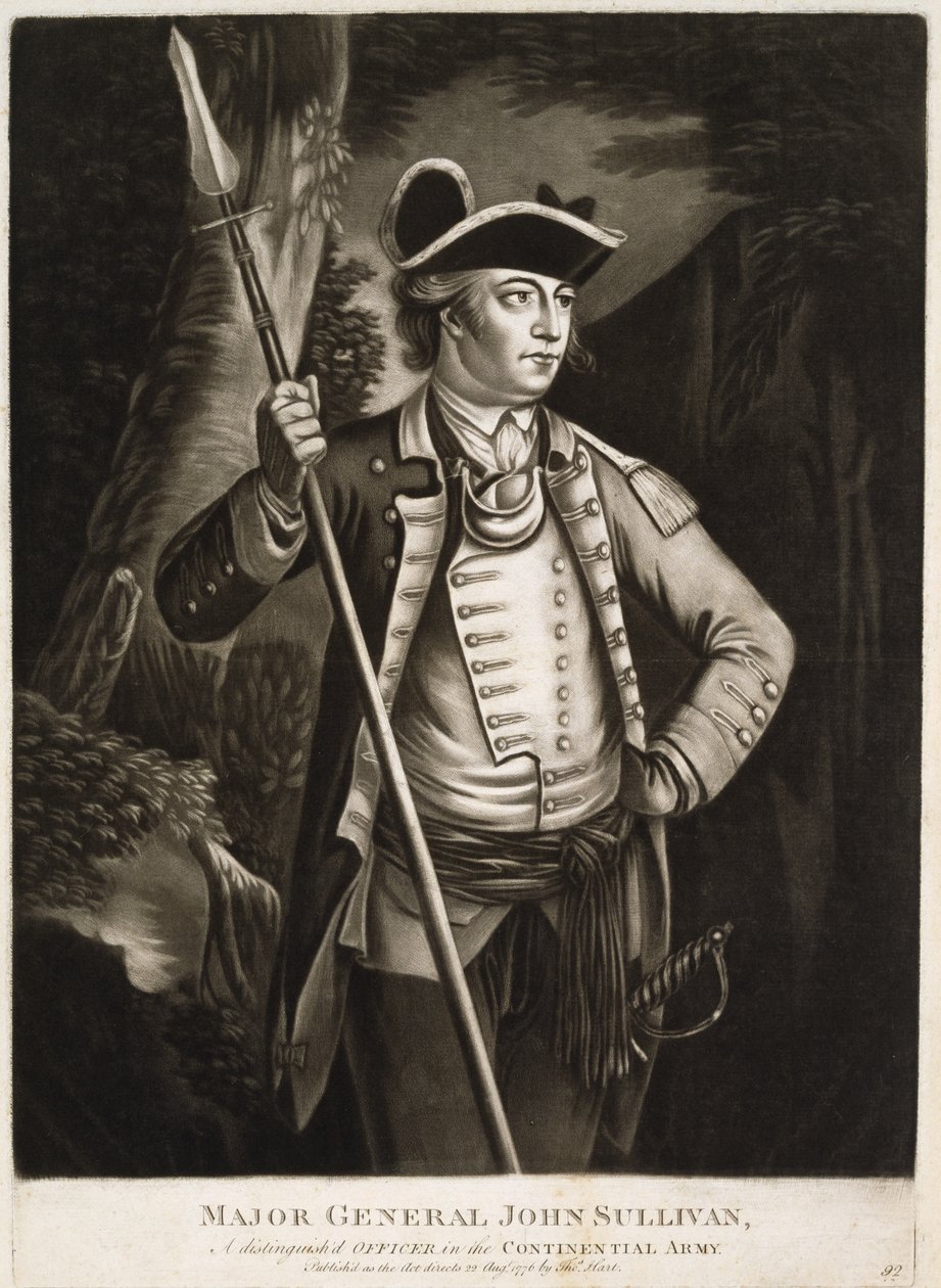 General de División John Sullivan, un oficial distinguido en el Ejército Continental de Thomas Hart