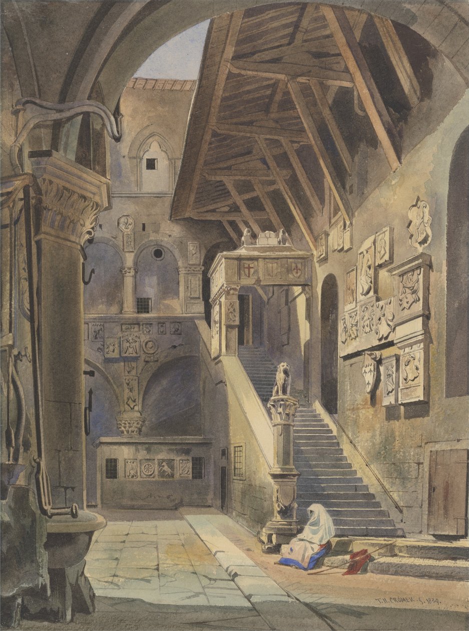 Corte del Bargello, Florencia, 1839 de Thomas Hartley Cromek
