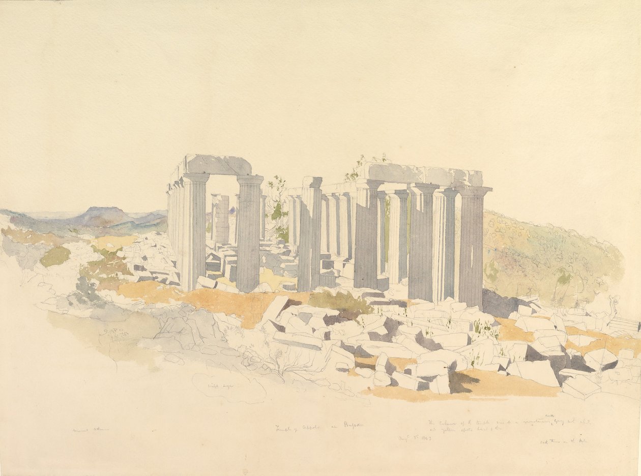 El Templo de Apolo en Bassae, 1843 de Thomas Hartley Cromek