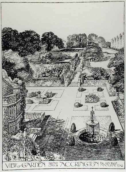 Vista del jardín, Broad Oak, Accrington, de 