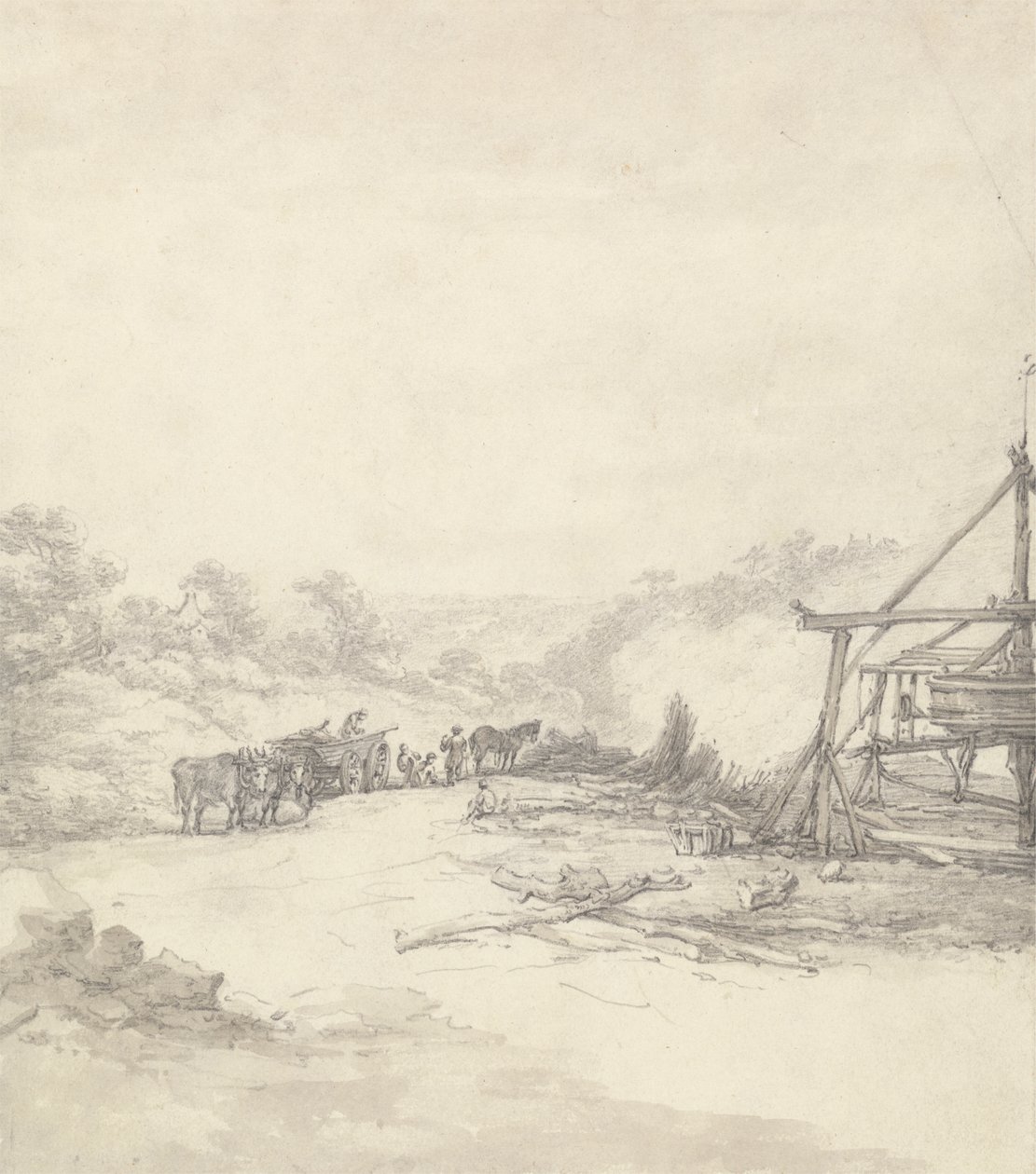 Descarga de puntales en Coalbrookdale de Thomas Hearne
