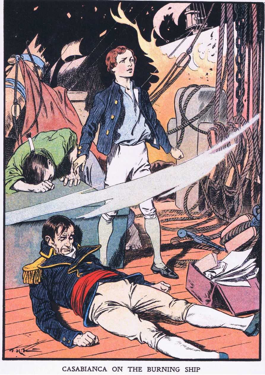 Casabianca (litografía en color) de Thomas Heath Robinson